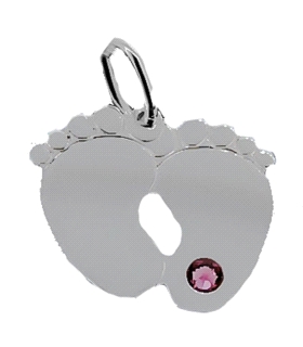 COLGANTE PIES PLATA 1ª LEY 23 X 20 MM