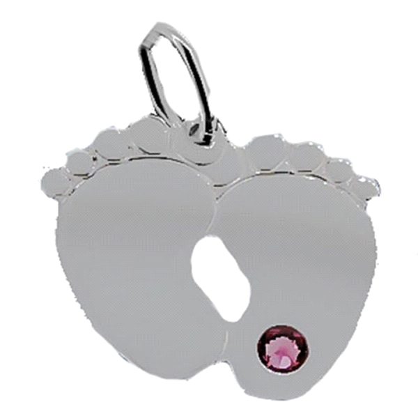 COLGANTE PIES PLATA 1ª LEY 23 X 20 MM