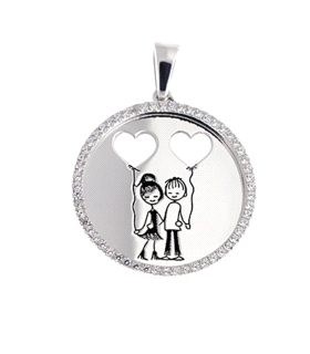 COLGANTE ENAMORADOS PLATA 1ª LEY