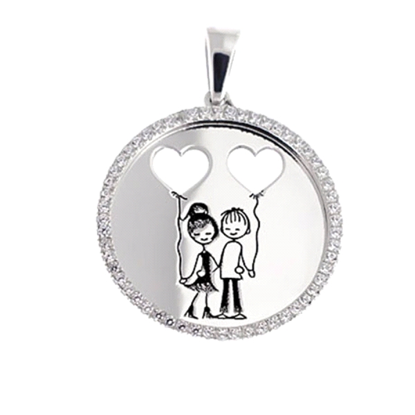 COLGANTE ENAMORADOS PLATA 1ª LEY