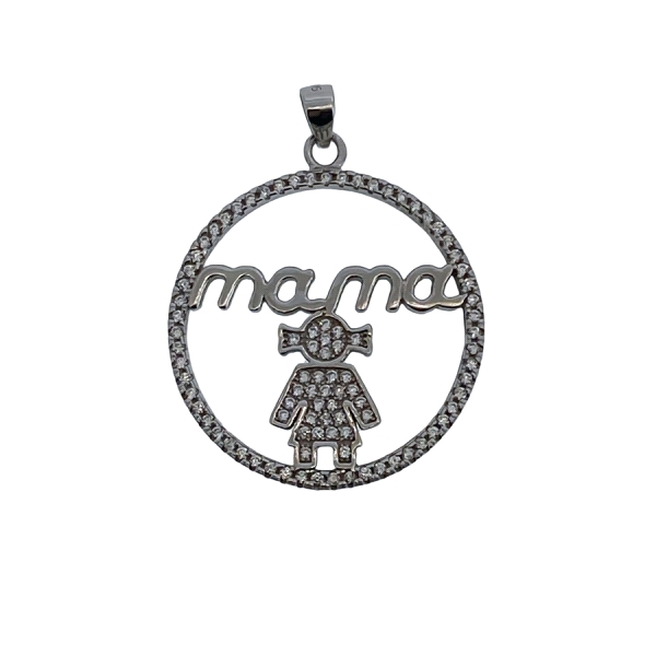 COLGANTE MAMA PLATA PRIMERA LEY 25 MM.