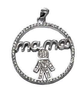 COLGANT. ZIR. NIÑO MAMA PLATA 925 MIL.