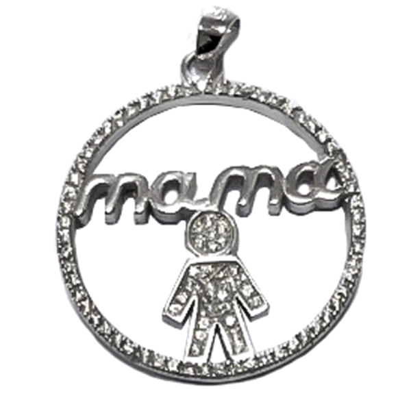 COLGANT. ZIR. NIÑO MAMA PLATA 925 MIL.