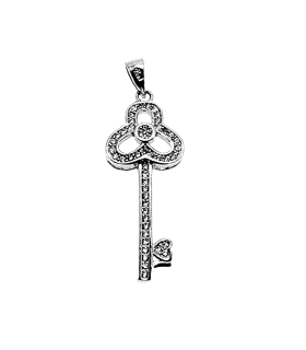 COLGANTE LLAVE PLATA 1º LEY 28 X 12 MM.