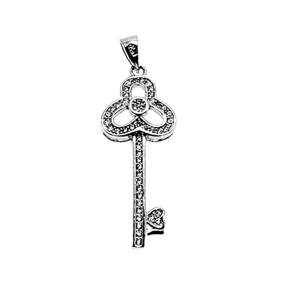 COLGANTE LLAVE PLATA 1º LEY 28 X 12 MM.