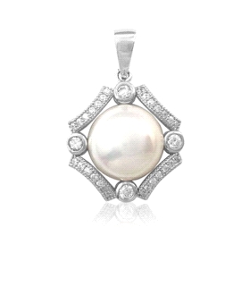 COLGANTE PERLA SINTETICA Z PLATA 925 MIL.