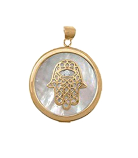 COLGANTE MANO FATIMA PLATA 1ª LEY 30 MM