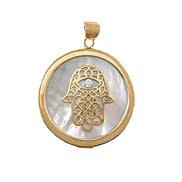 COLGANTE MANO FATIMA PLATA 1ª LEY 30 MM