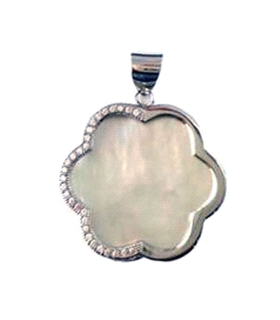 COLGANTA FLOR PLATA 1ª LEY RODIADA NACAR