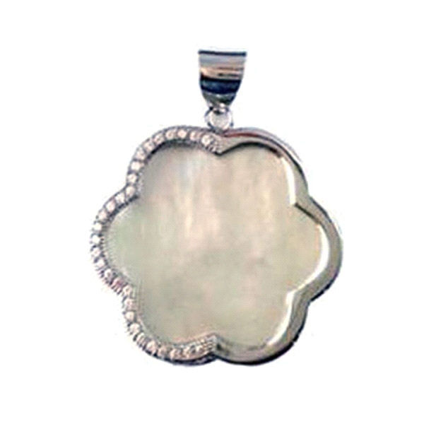 COLGANTA FLOR PLATA 1ª LEY RODIADA NACAR