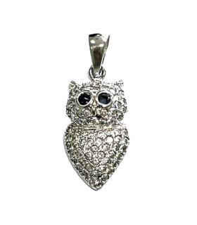 COLGANTE BUHO PLATA 1ªLEY RODIADA  22X12
