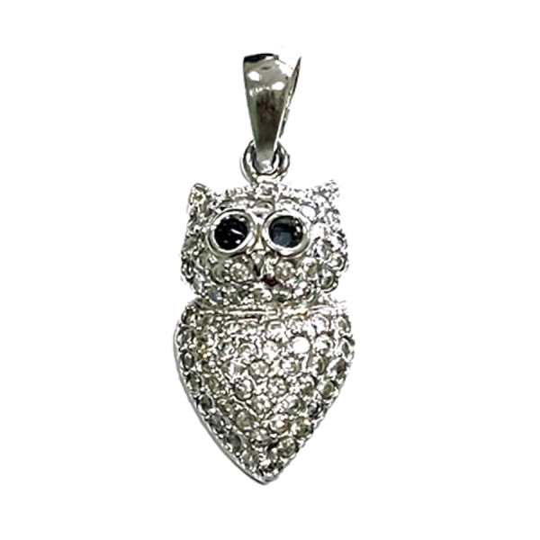 COLGANTE BUHO PLATA 1ªLEY RODIADA  22X12