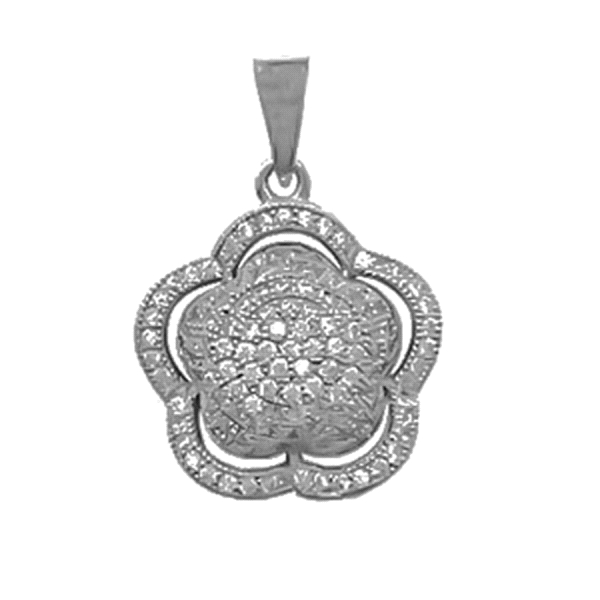 COLGANTE FLOR PLATA 1ª LEY CIRCONITAS