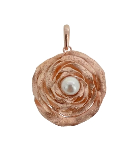 COLGANTE FLOR MUJER PLATA 1ª LEY 33 MM.