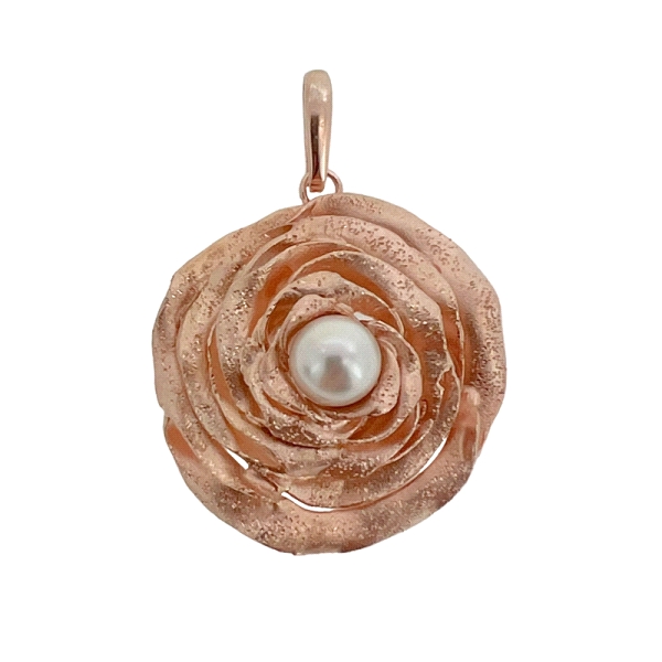 COLGANTE FLOR MUJER PLATA 1ª LEY 33 MM.