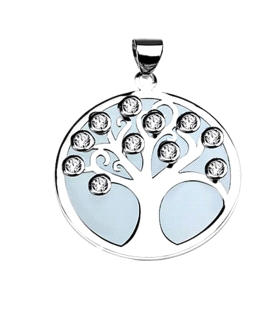 COLGANTE ARBOL VIDA PIEDRA PLATA 1ª LEY