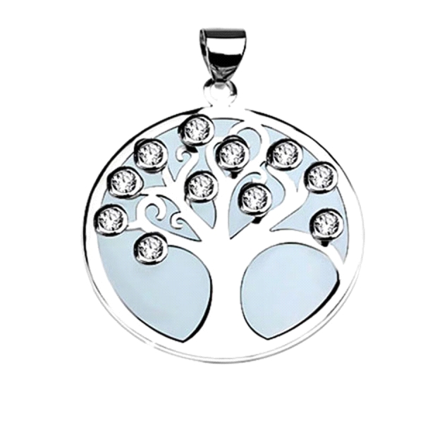 COLGANTE ARBOL VIDA PIEDRA PLATA 1ª LEY