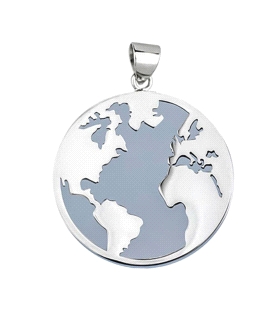 COLGANTE MUNDO PLATA 1ª LEY 30 MM