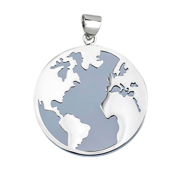 COLGANTE MUNDO PLATA 1ª LEY 30 MM