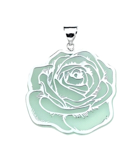 COLGANTE FLOR VERDE PLATA 1ª LEY RODIADA