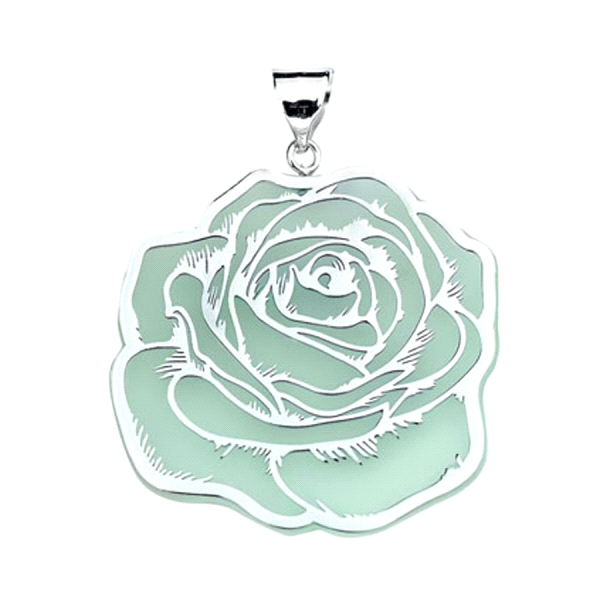 COLGANTE FLOR VERDE PLATA 1ª LEY RODIADA