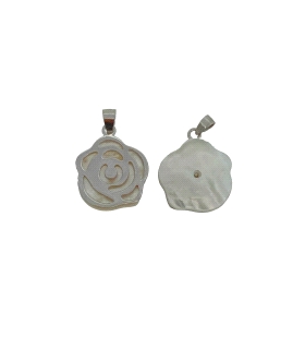 COLGANTE JUVENIL FLOR PLATA 1ª LEY 17 MM