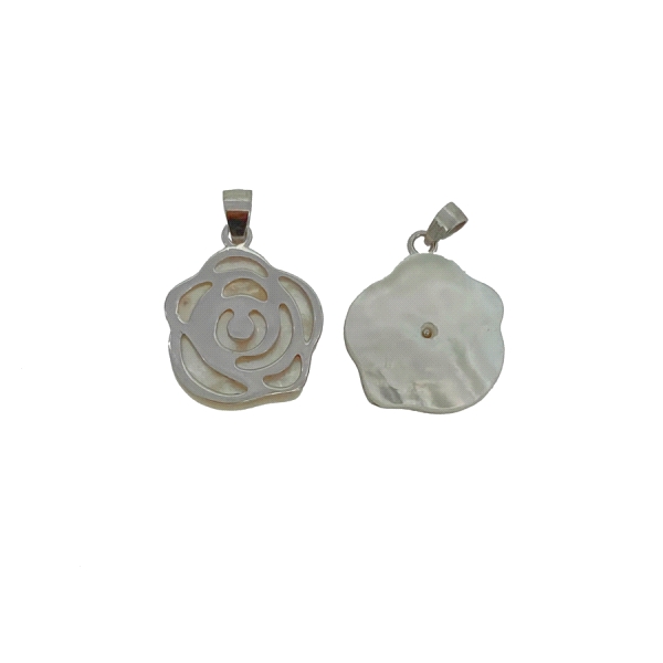 COLGANTE JUVENIL FLOR PLATA 1ª LEY 17 MM