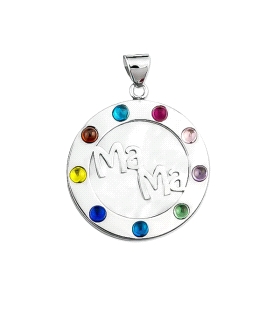COLGANTE MADRE NACAR PLATA 1ª LEY 28 MM