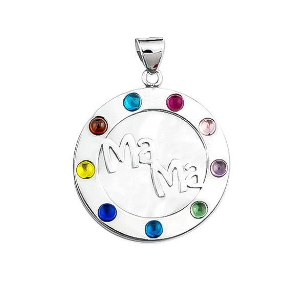 COLGANTE MADRE NACAR PLATA 1ª LEY 28 MM
