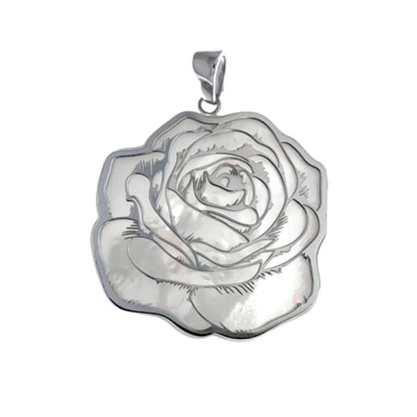 COLGANTE FLOR NACAR  DE LEY PLATA 925 MIL.