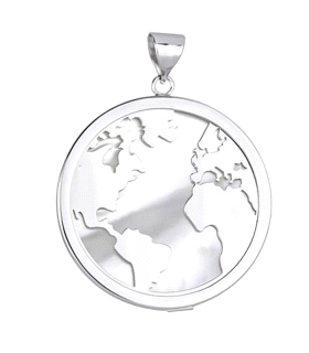 COLGANTE MUNDO PLATA 1ª LEY NACAR 40MM