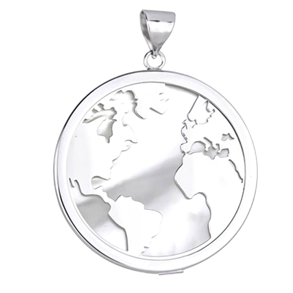 COLGANTE MUNDO PLATA 1ª LEY NACAR 40MM