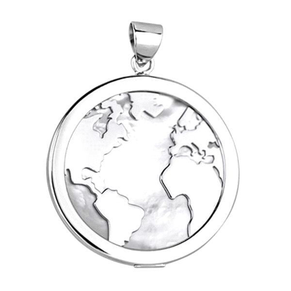 COLGANTE MUNDO PLATA 1ª LEY NACAR 30 MM