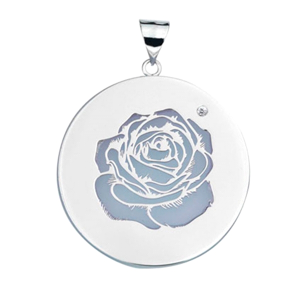 COLGANTE FLOR AZUL PLATA 1ª LEY RODIADA