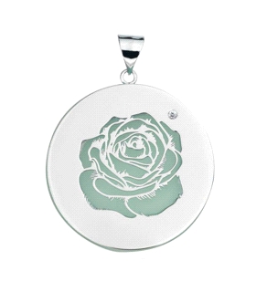 COLGANTE FLOR VERDE PLATA 1ª LEY RODIADA