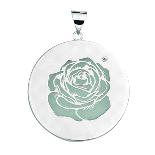 COLGANTE FLOR VERDE PLATA 1ª LEY RODIADA