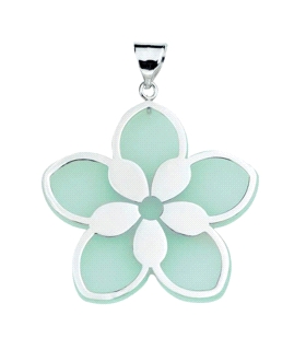 COLGANTE FLOR VERDE PLATA 1ª LEY RODIADA