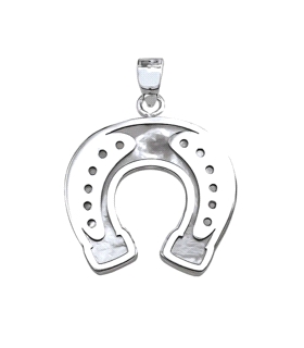 COLGANTE HERRADURA NACAR PLATA 925 MIL.