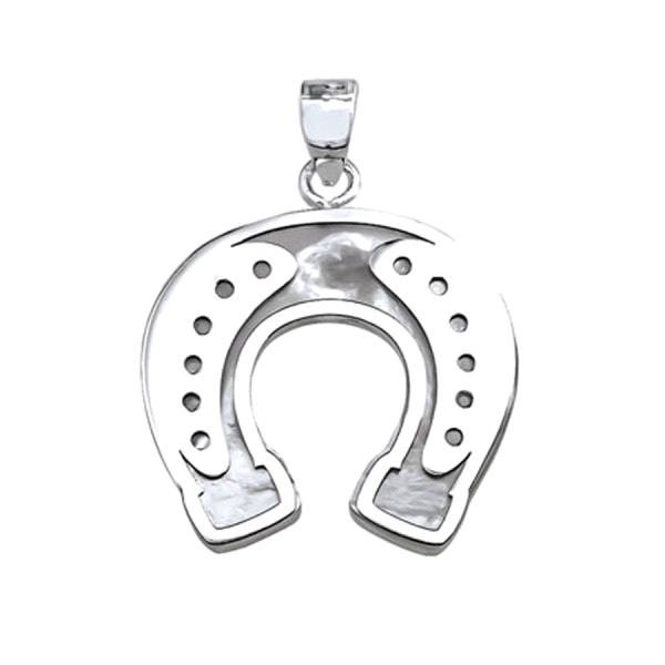 COLGANTE HERRADURA NACAR PLATA 925 MIL.
