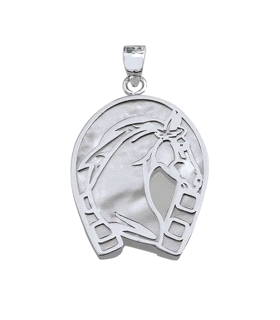 COLGANTE HERRADURA NACAR PLATA 925 MIL.