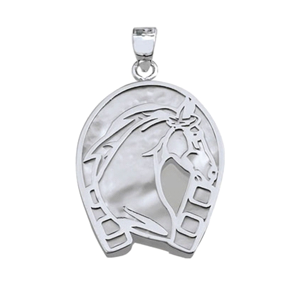 COLGANTE HERRADURA NACAR PLATA 925 MIL.