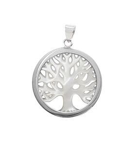 COLGANTE ARBOL VIDA PLATA 1ª LEY 40 MM.