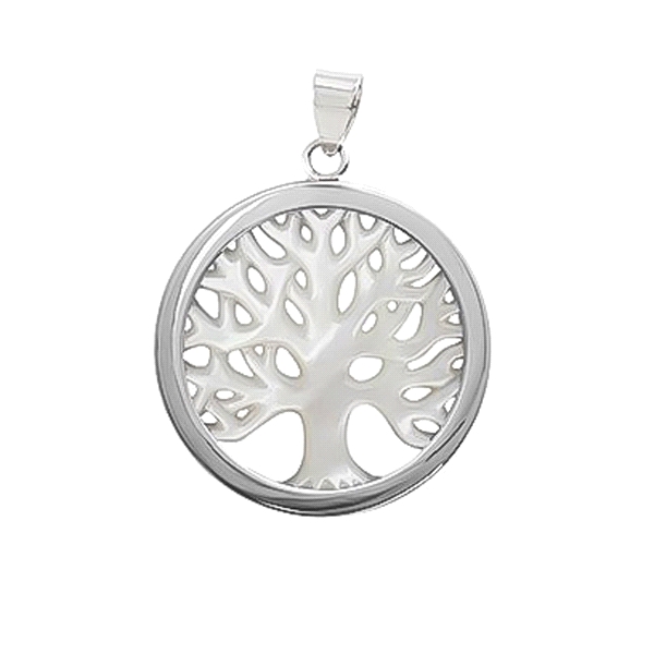 COLGANTE ARBOL VIDA PLATA 1ª LEY 40 MM.