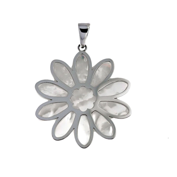 COLGANTE NACAR MARGARITA PLATA 925 MIL.