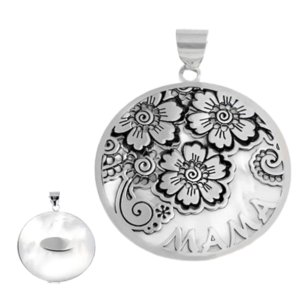 COLGANTE MADRE NACAR PLATA 1ª LEY 25 MM