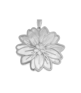 COLGANTE NACAR FLOR PLATA 925 MIL.