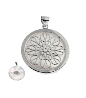 COLGANTE MANDALA PLATA 1ª LEY 30 MM