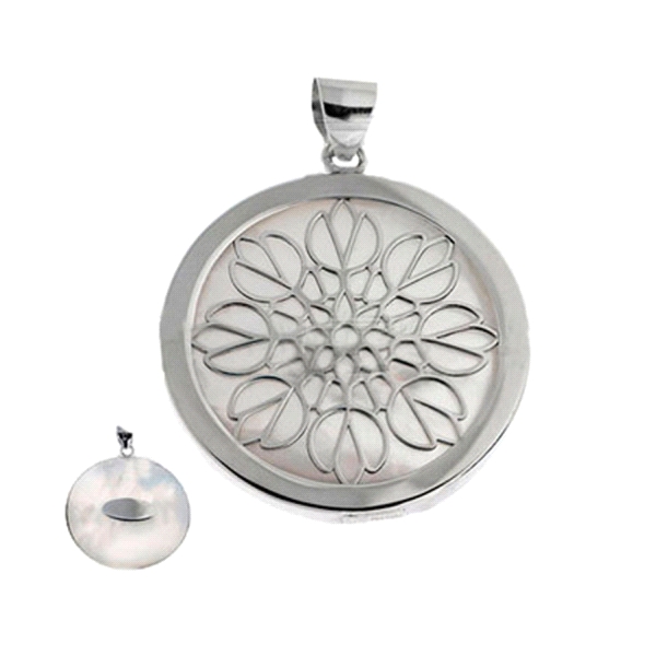 COLGANTE MANDALA PLATA 1ª LEY 30 MM