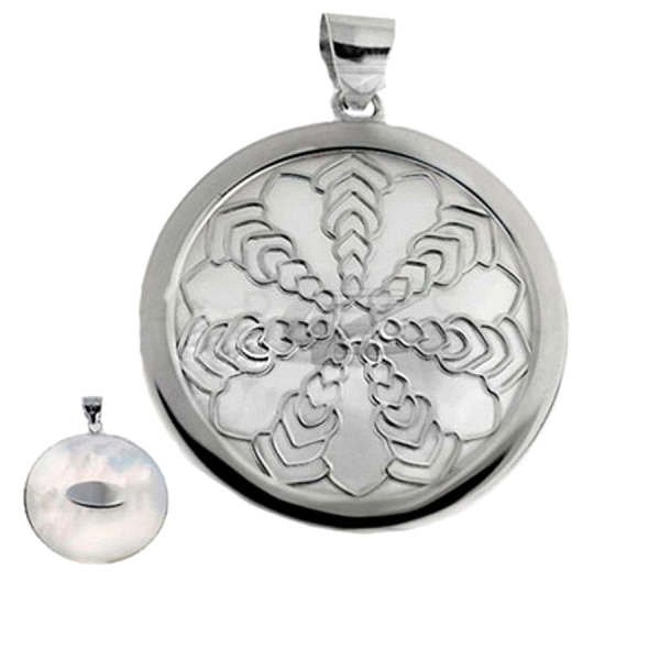 COLGANTE MANDALA PLATA 1ª LEY 30 MM