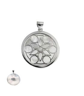 COLGANTE MANDALA PLATA 1ª LEY 30 MM